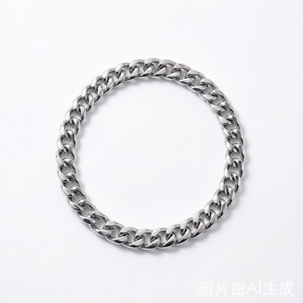 Cuban Link Chain Necklace in 316L stainless steel silver finish