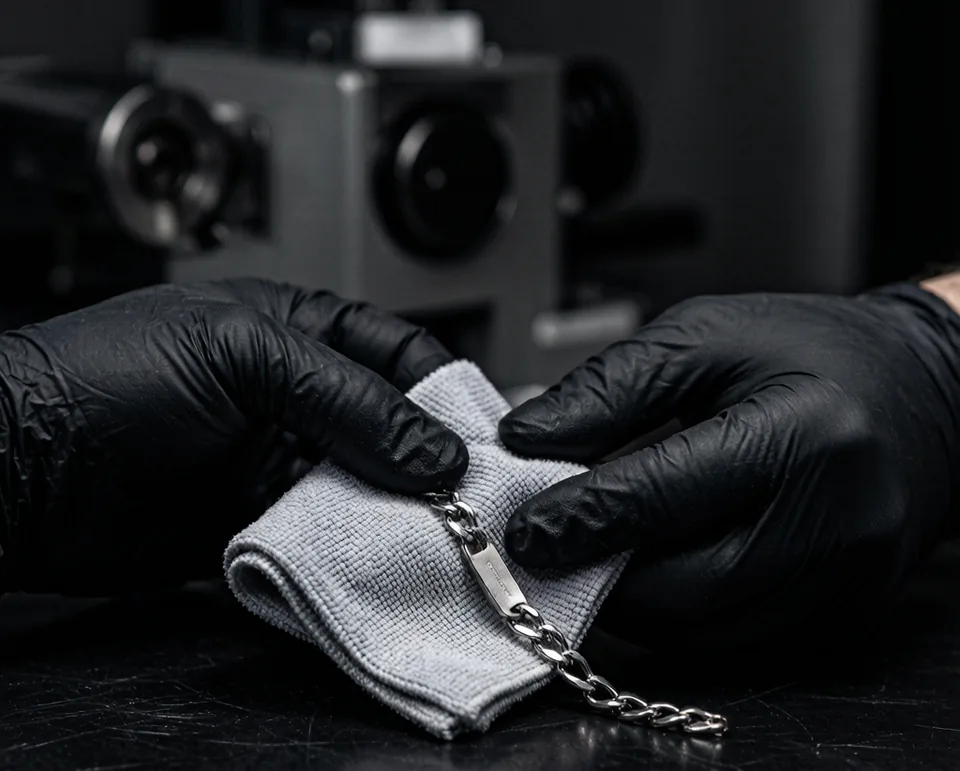 Artisan hand-polishing a bespoke chain — Custom